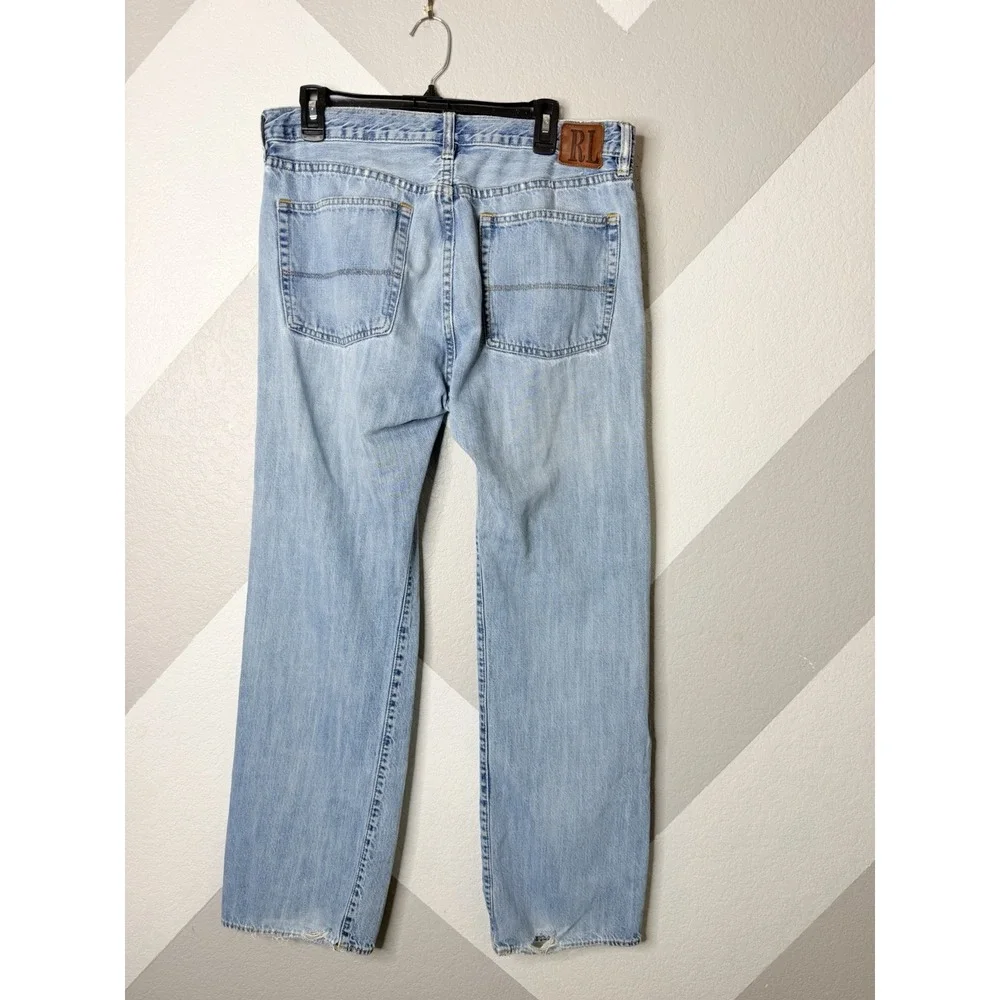 Polo Jeans Co Ralph Lauren Men's 34x32 Light Wash Straight Leg Denim Jeans